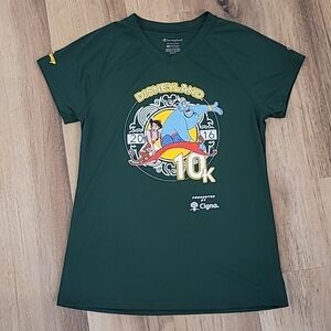 NWOT RunDisney Champion Disneyland 10k 2016 Race Shirt Aladdin Genie Green M